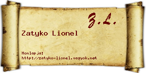 Zatyko Lionel névjegykártya
